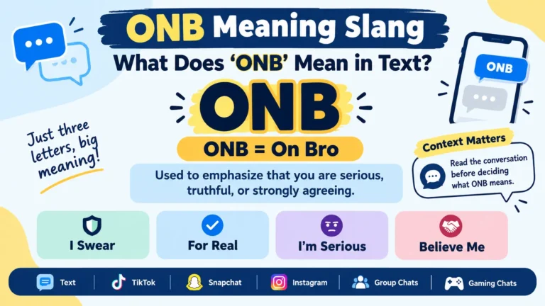 What does ONB mean in text infographic showing On Bro meaning