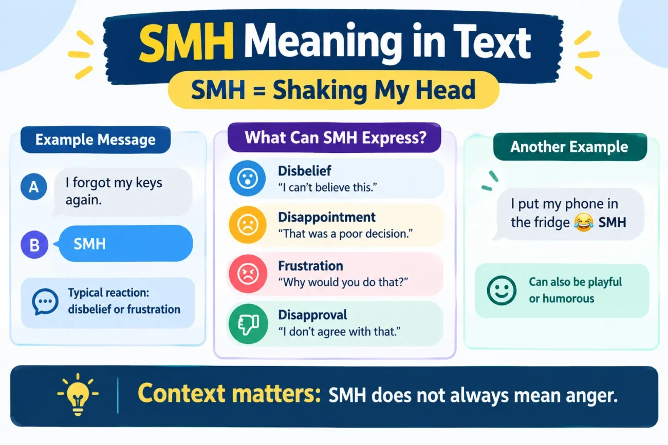What SMH means when someone sends it and how context changes its tone