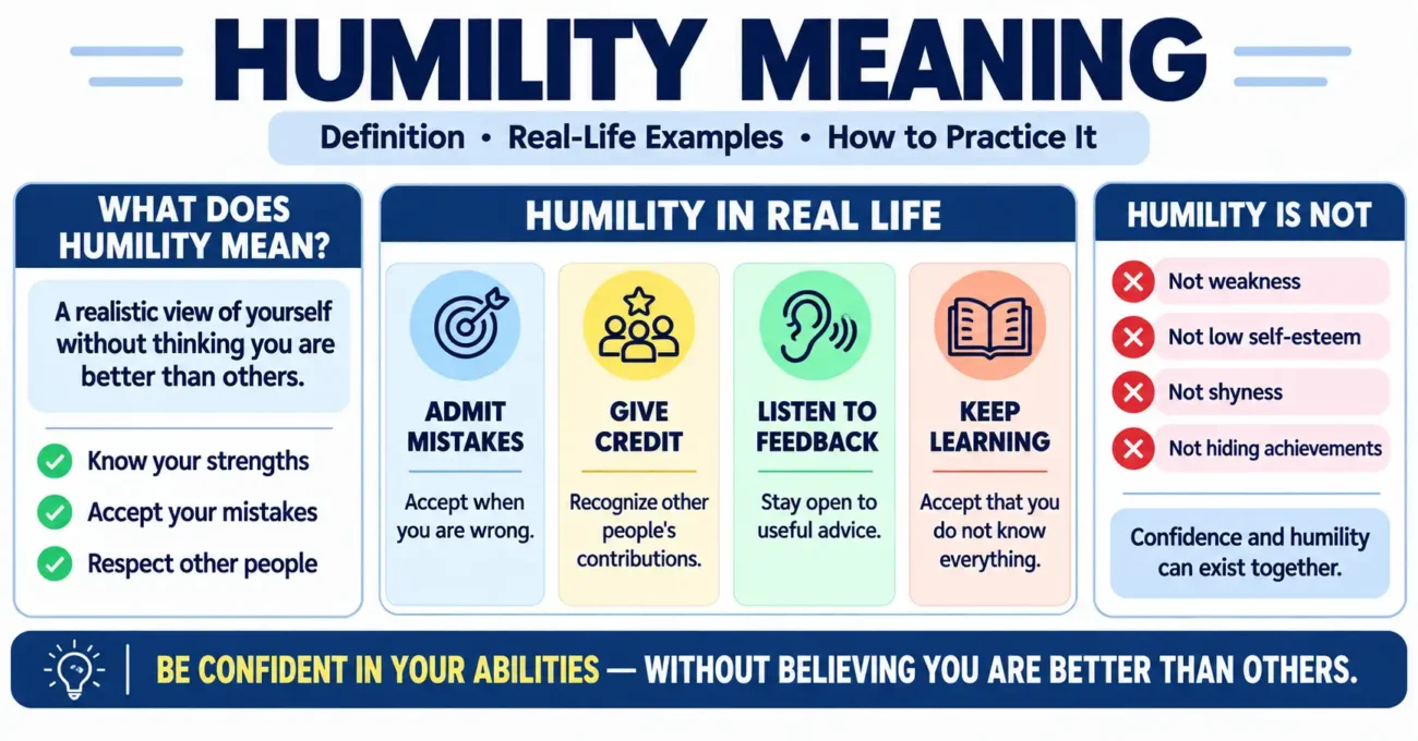 Humility meaning definition, real-life examples, and common misconceptions