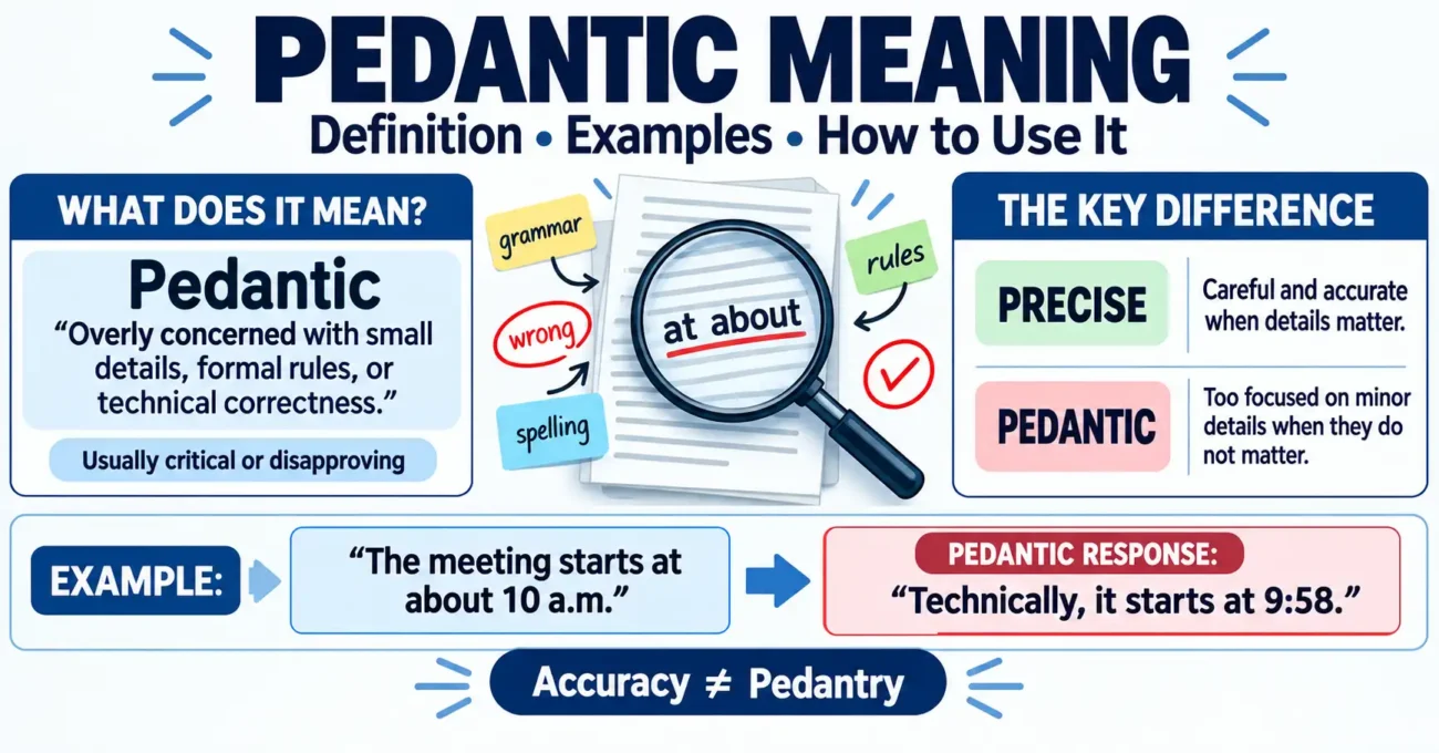 Pedantic meaning definition examples and difference between pedantic and precise