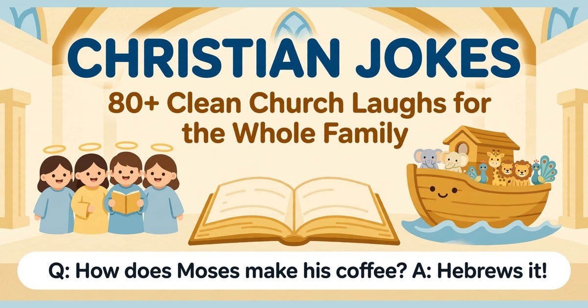 Christian jokes collection with clean church humour and Bible giggles for the whole family
