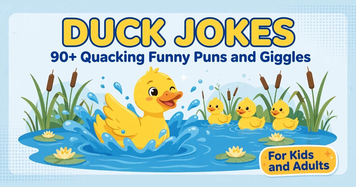 Duck jokes collection with quacking puns and giggles for kids and adults