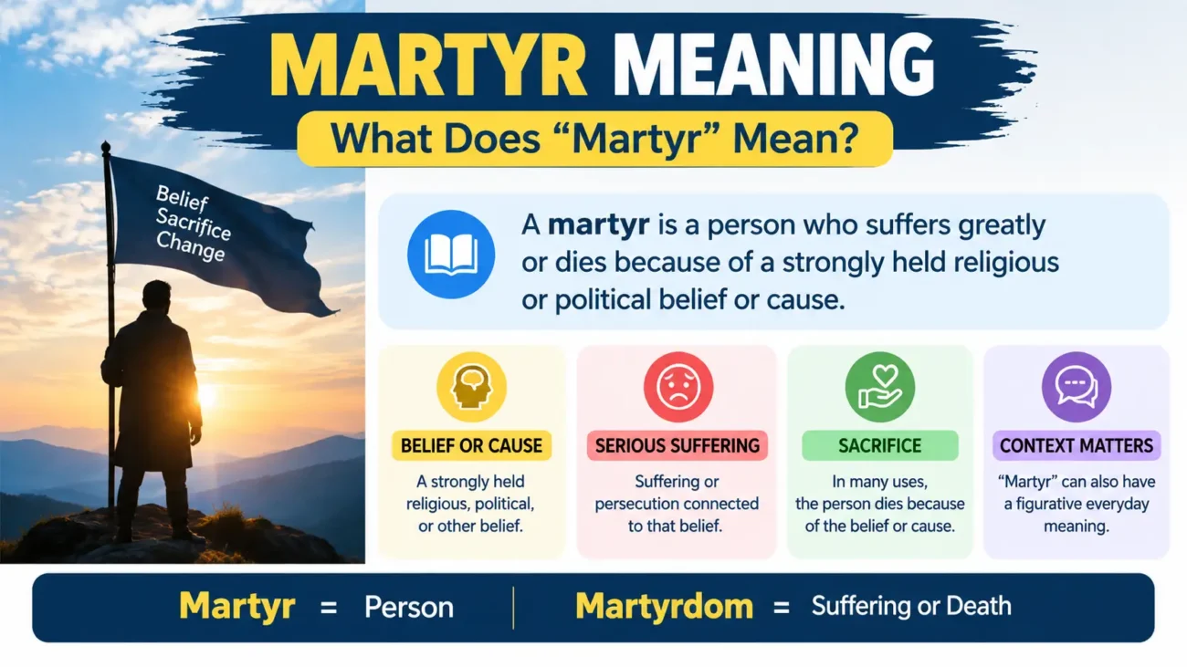 Martyr meaning explained with definition, belief, sacrifice, and context