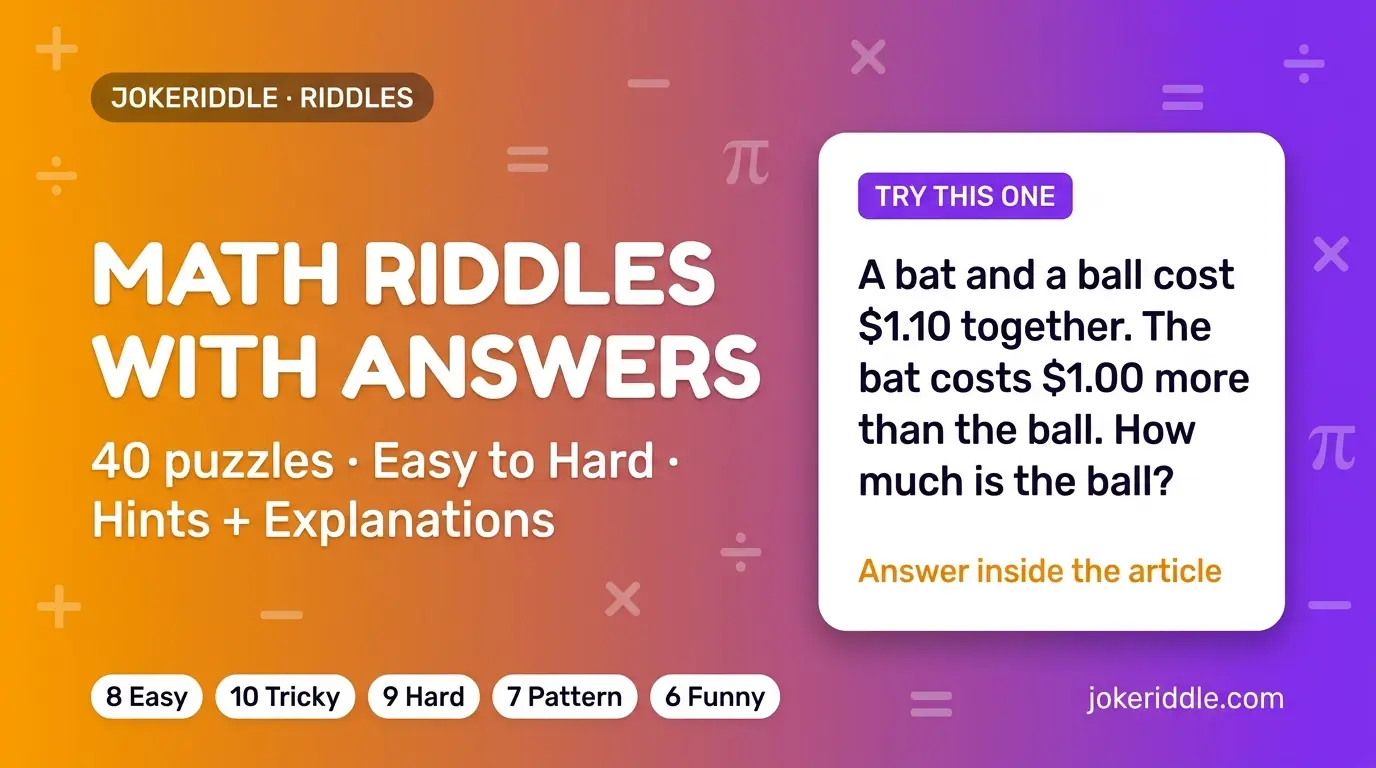 Math Riddles With Answers: 40 Puzzles to Test Your Brain | Jokeriddle