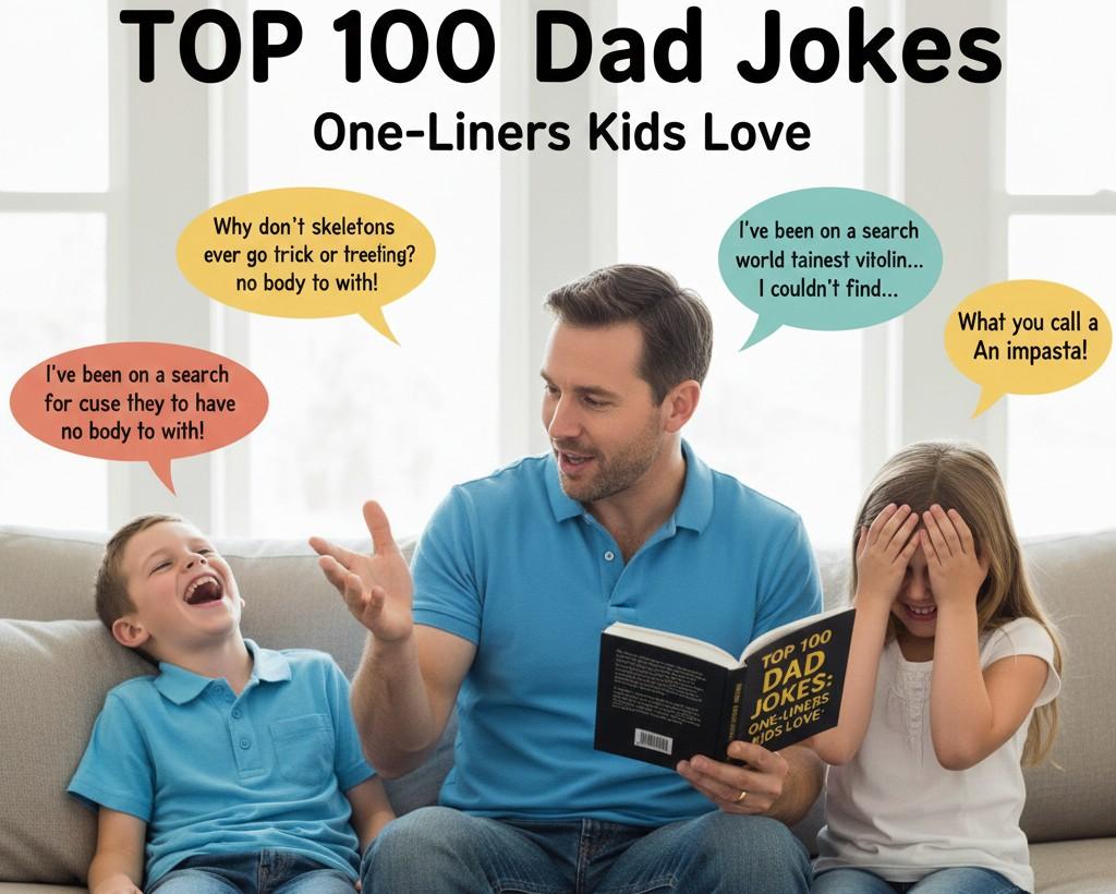 Alt Text: A creative illustration highlighting quick wit and humor from the section of Top 100 Dad Jokes So Bad They’re Actually Funny, specifically focusing on snappy one-liners.